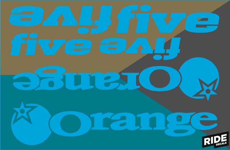 Orange Five Decal Kits, Blue, Ride Decals, Made in the UK