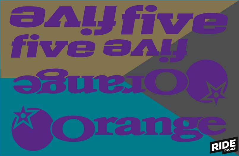 Orange Five Decal Kits, Purple, Ride Decals, Made in the UK