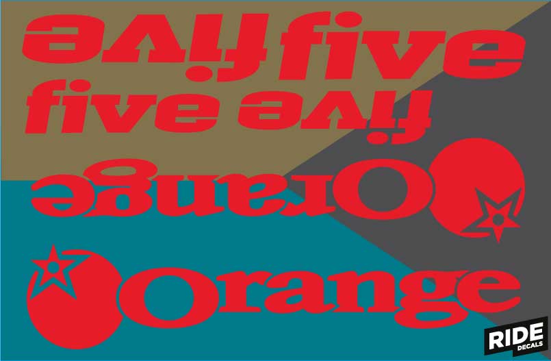 Orange Five Decal Kits, Red, Ride Decals, Made in the UK