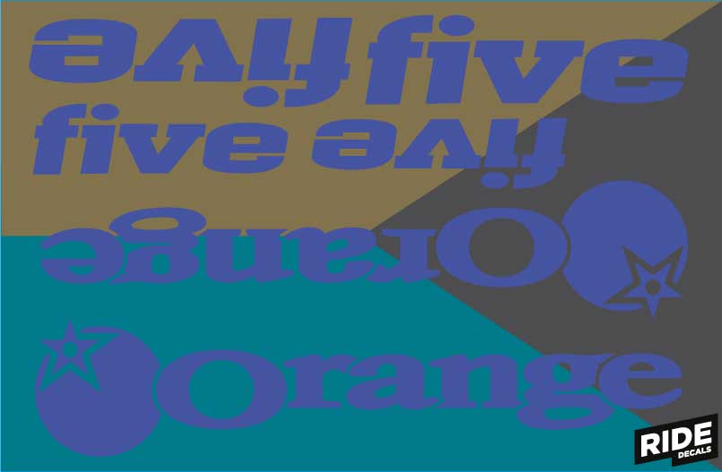 Orange Five Decal Kits, Slate Blue, Ride Decals, Made in the UK