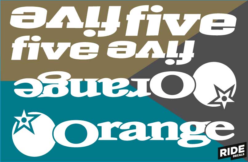 Orange Five Decal Kits, White, Ride Decals, Made in the UK