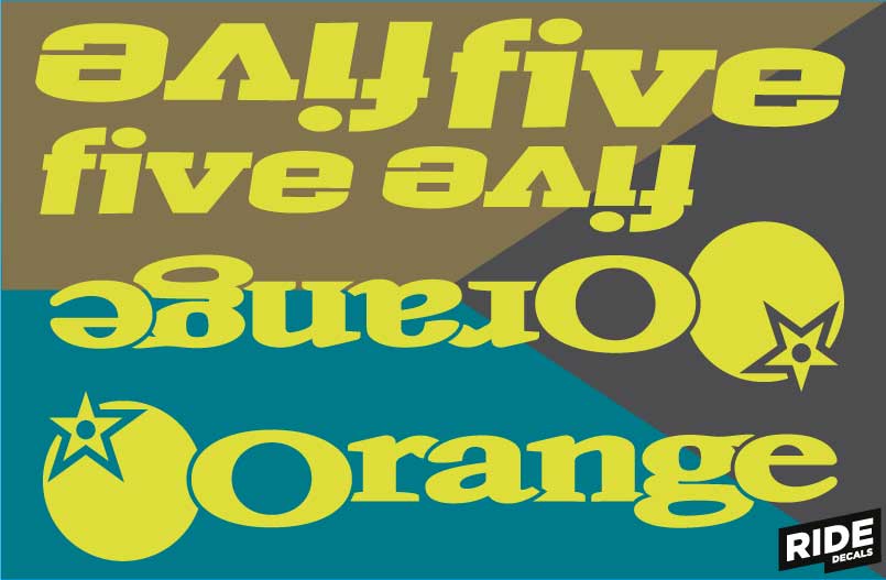 Orange Five Decal Kits, Yellow, Ride Decals, Made in the UK