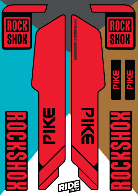 Replacement Stickers for RockShox Pike Forks - Ride Decals