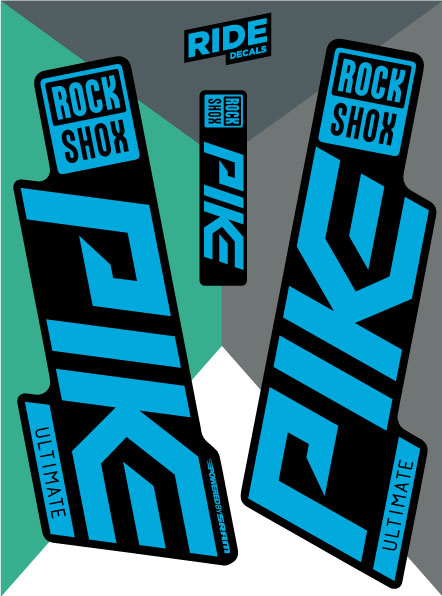 Rockshox pike ultimate decals sticker sets - blue - ride decals