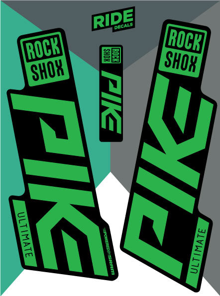 Rockshox pike ultimate decals sticker sets - green - ride decals