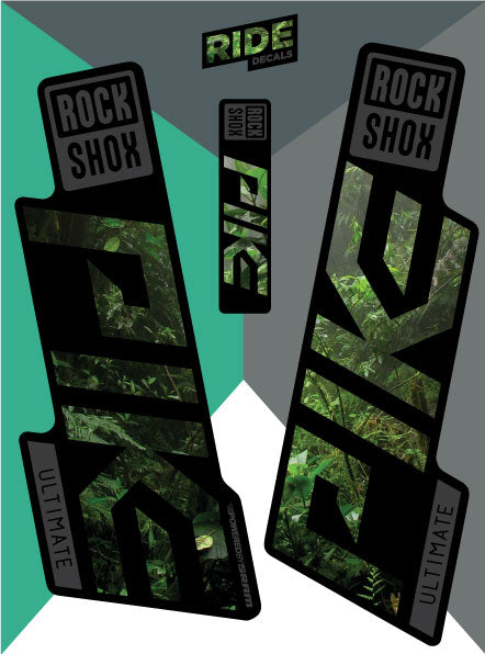 Rockshox pike ultimate decals sticker sets - jungle - ride decals