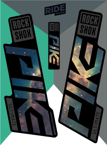Rockshox pike ultimate decals sticker sets - nebula - ride decals
