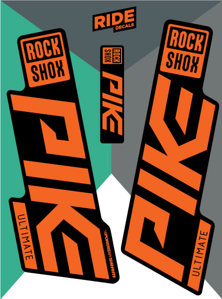 Rockshox pike ultimate decals sticker sets - orange - ride decals