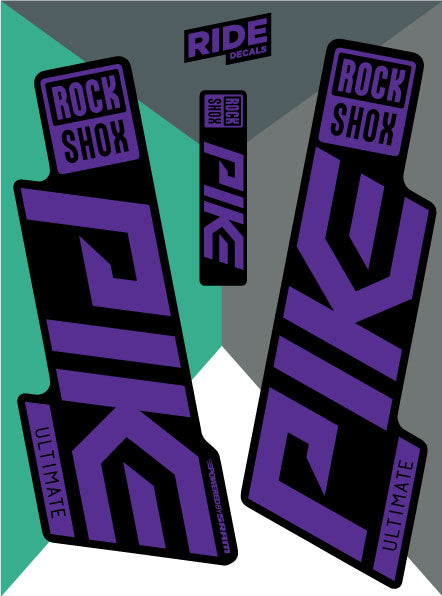 Rockshox pike ultimate decals sticker sets - purple - ride decals