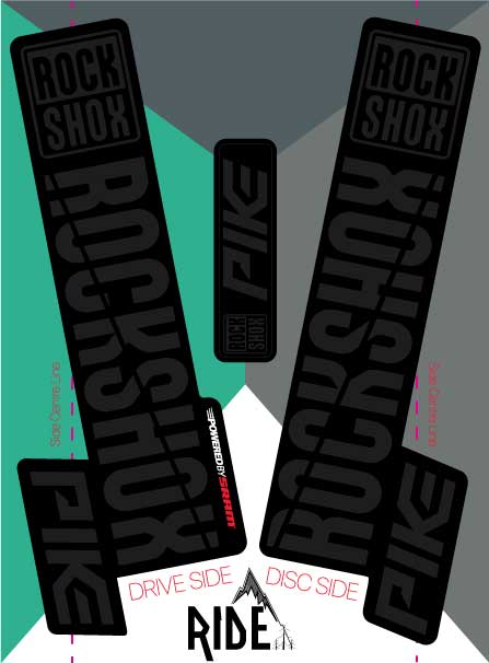 Rockshox Pike 2018 Decals | Black | Ride Decals