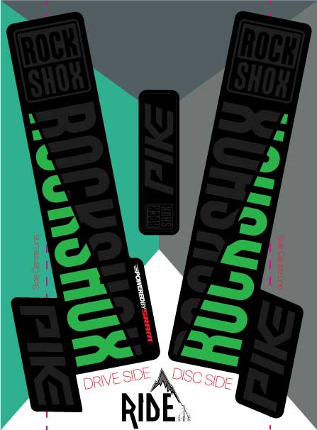 RockShox Pike sticker 2018, Green/Black