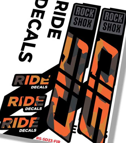 RockShox SID MY23 Fork Decals | Fire Camo | Ride Decals