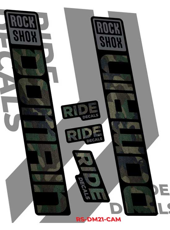 RockShox Domain Decals Stickers 2023 - Camo By Ride Decals