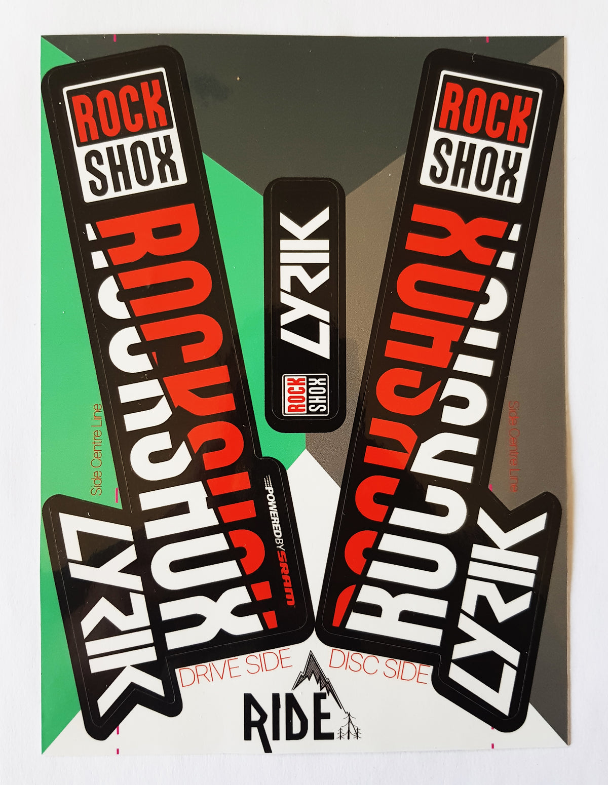 RockShox Lyrik 2018 Red/White Replica Decals.