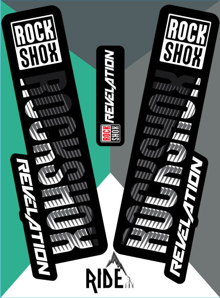 RockShox Revelation Decal Kit/Fork Stickers 2018 - Black and white