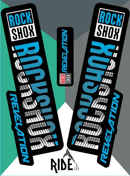 RockShox Revelation Decal Kit/Fork Stickers 2018 - Blue
