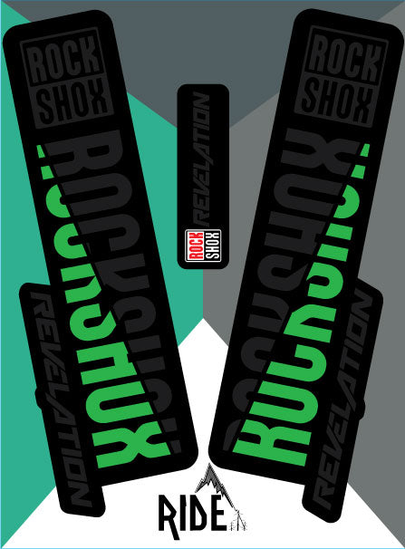 RockShox Revelation Decal Kit/Fork Stickers 2018 - Green