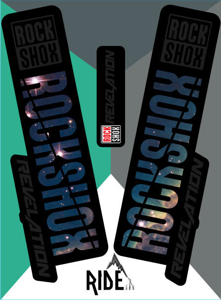 RockShox Revelation Decal Kit/Fork Stickers 2018 - Nebula