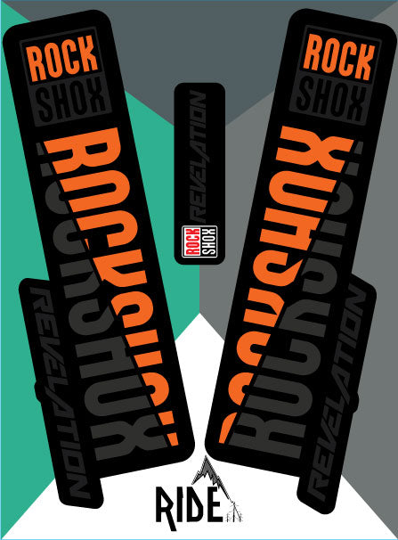 RockShox Revelation Decal Kit/Fork Stickers 2018 - Orange