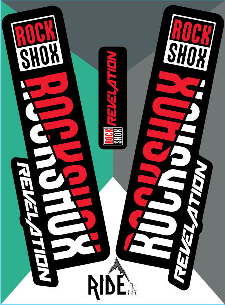 RockShox Revelation Decal Kit/Fork Stickers 2018 - Red/White