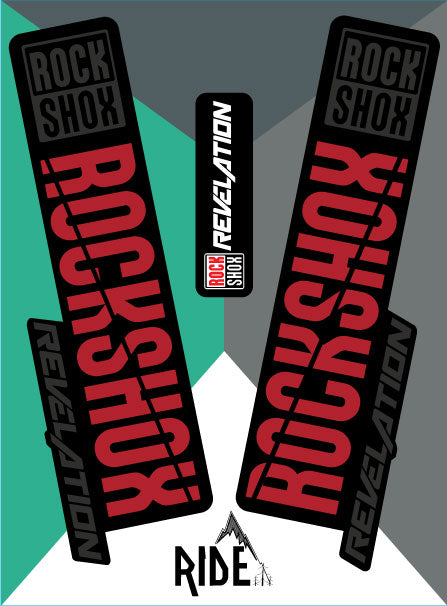 RockShox Revelation Decal Kit/Fork Stickers 2018 - red/black