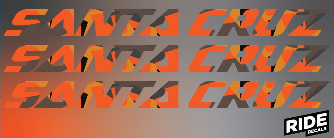 Replica Santa Cruz Fire Camo Frame Decals