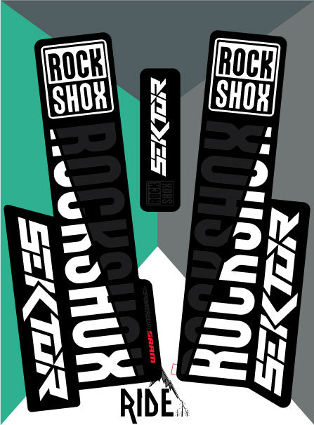 RockShox Sektor Fork Decals 2018 White - Ride Decals