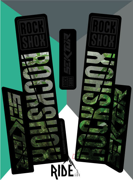 RockShox Sektor Fork Decals - Jungle Print - Ride Decals