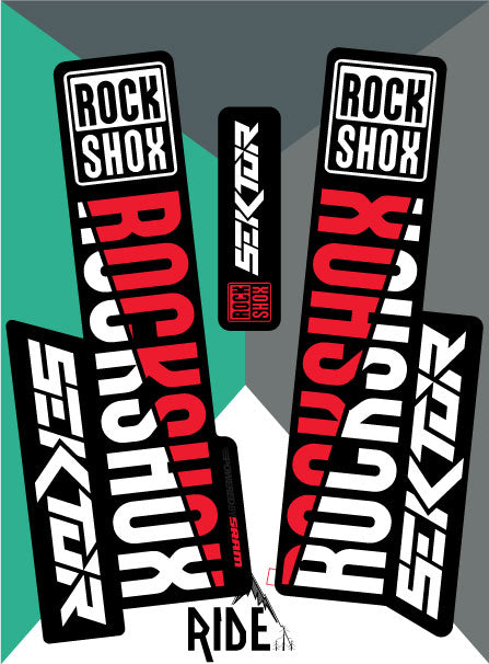 RockShox Sektor Fork Decals Red 2018 - Ride Decals