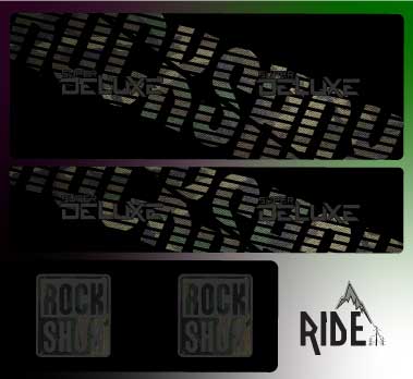 RockShox Super Deluxe Camo Replica Decals.