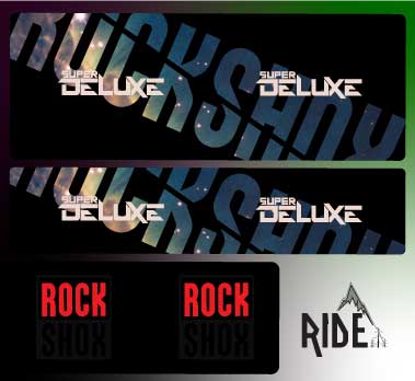 RockShox Super Deluxe Nebula Replica Decals.