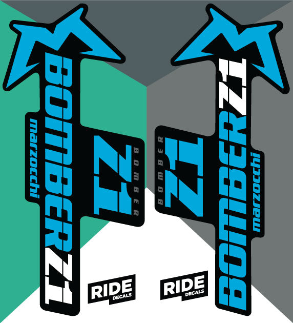 Marzocchi Z1 fork stickers/decals, blue 2018