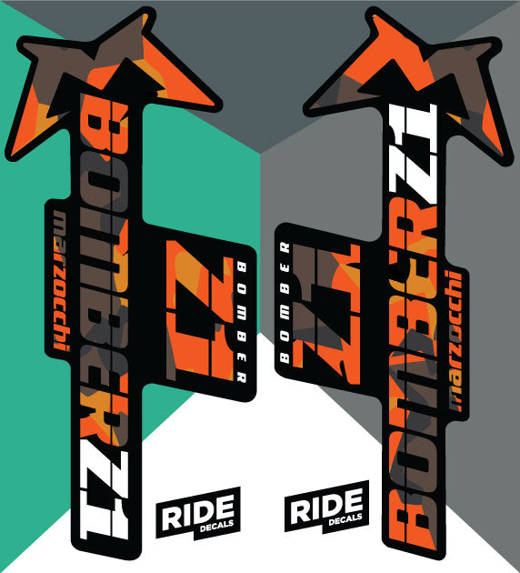 marzocchi z1 fork stickers/decals 2018 - fire camo
