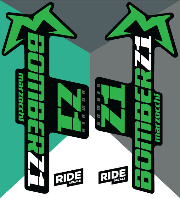 marzocchi z1 fork stickers/decals 2018 - Green