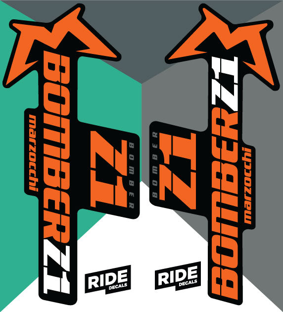 marzocchi z1 fork stickers/decals 2018 - orange