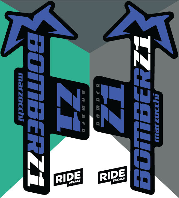 marzocchi z1 fork stickers/decals 2018 - Slate Blue