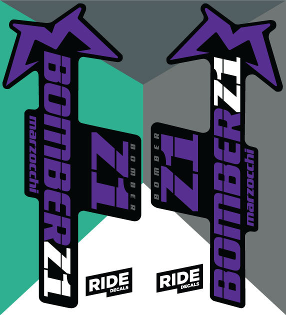 marzocchi z1 fork stickers/decals 2018 - Purple