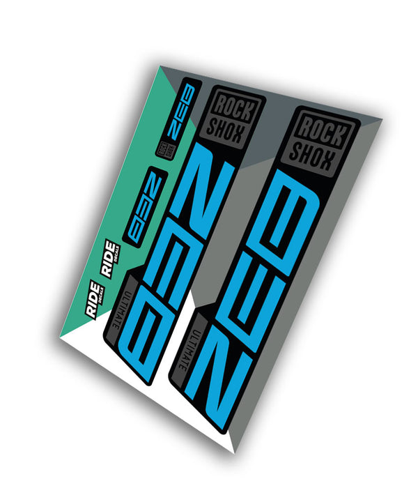 RockShox Zeb Ultimate Decal Kit | Blue | 2021 - Ride Decals