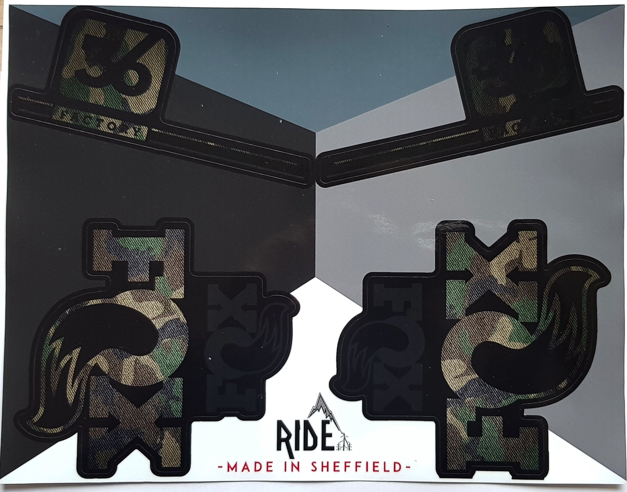 Fox 36 Camo Decals Stickers by Ride Decals UK